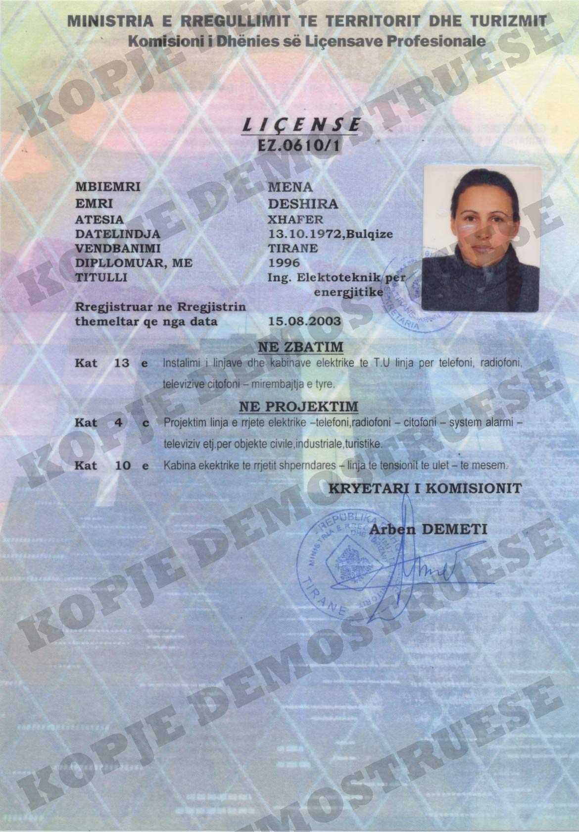 License Deshira MENA